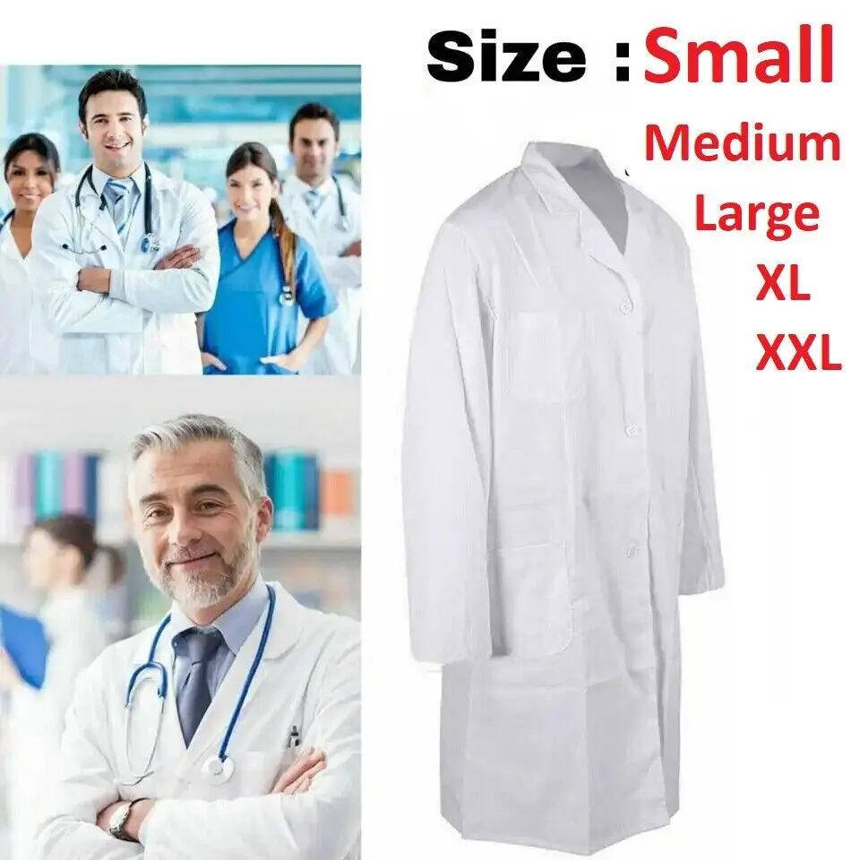 Doctors Medical Lab Coat White Hygiene Food industry warehouse Laboratory coat Menswear Clothing Menswear Clothing