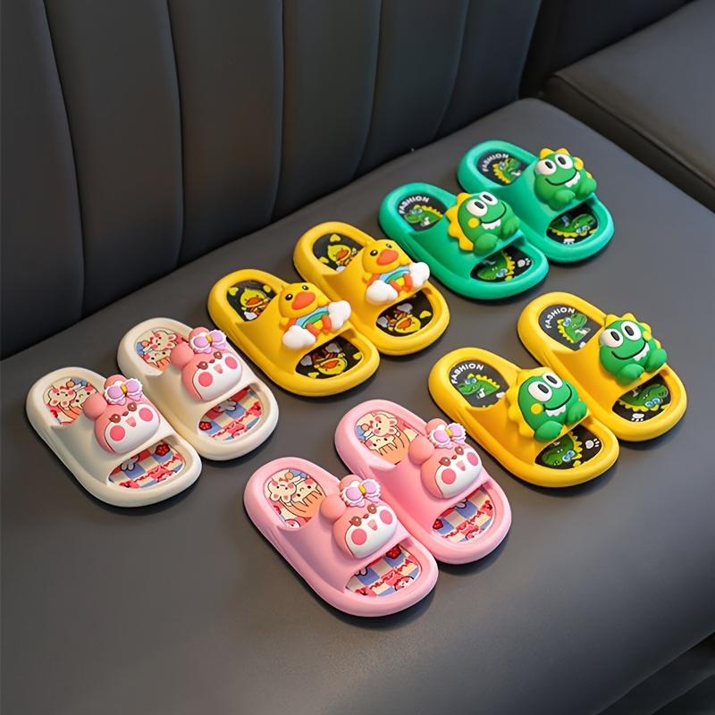 Cute Cartoon Slippers, Anti Slip And Lightweight Open Toe Slippers, Comfortable Home Slippers, Shower Shoes, All Seasons Footwear Walking Shoes Women Girl Flipflop Slide 3