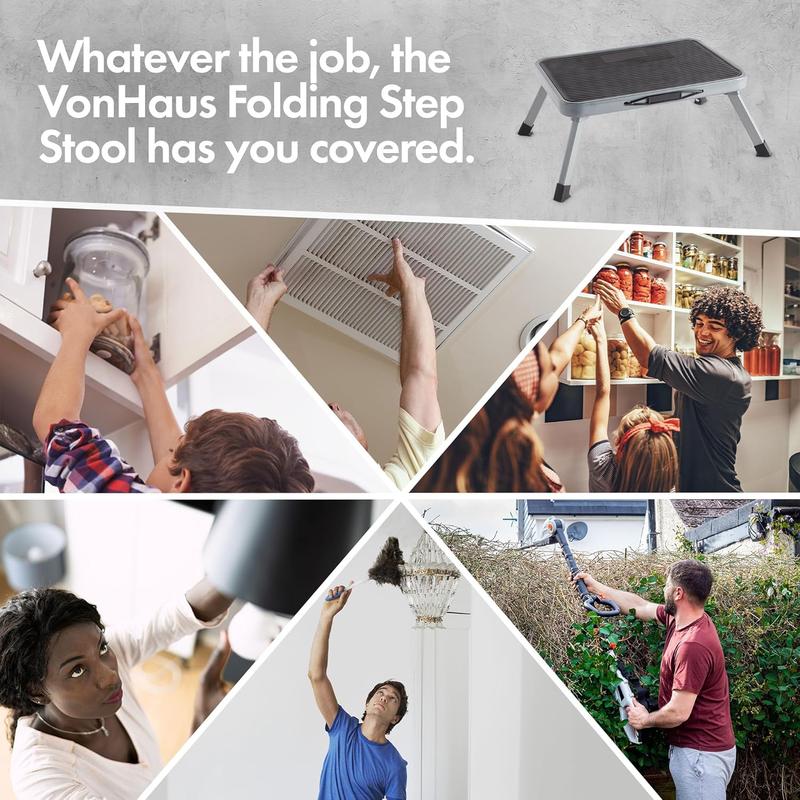 Folding Step - Easy to Store, Foldable Caravan Steps – Anti Slip One Step Stool, Ideal for Home, Kitchen and Garage - Caravan Steps Folding, Small and Lightweight 2