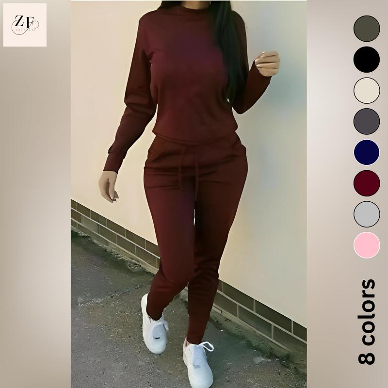 Women's Long Sleeve Loungewear Tracksuit Suit Set for Comfortable Sleep - All-Season Wear - Fashion, Fabric 3