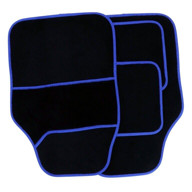 4PCS HEAVY DUTY UNIVERSAL BLACK CARPET & RUBBER MAT SET NON SLIP MATS 6