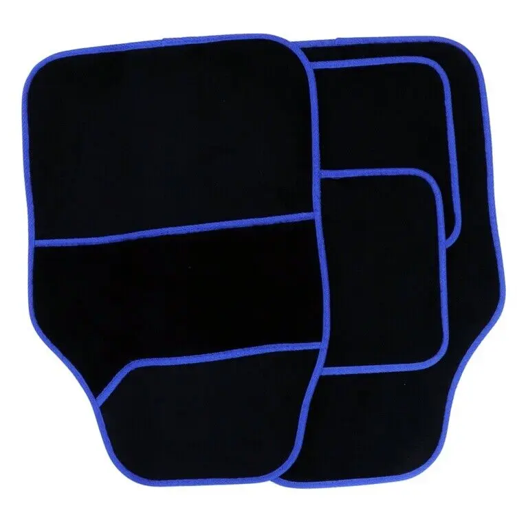 4PCS HEAVY DUTY UNIVERSAL BLACK CARPET & RUBBER MAT SET NON SLIP MATS 6