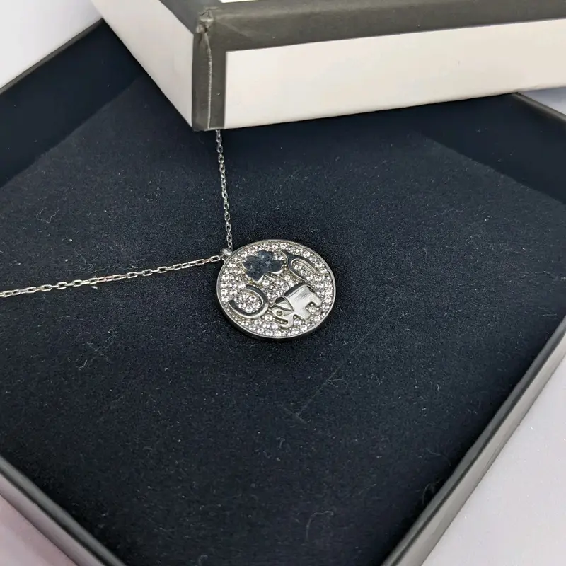 Silver Lucky Elephant Necklace 925 Casual Elegant Ethnic Daily 1