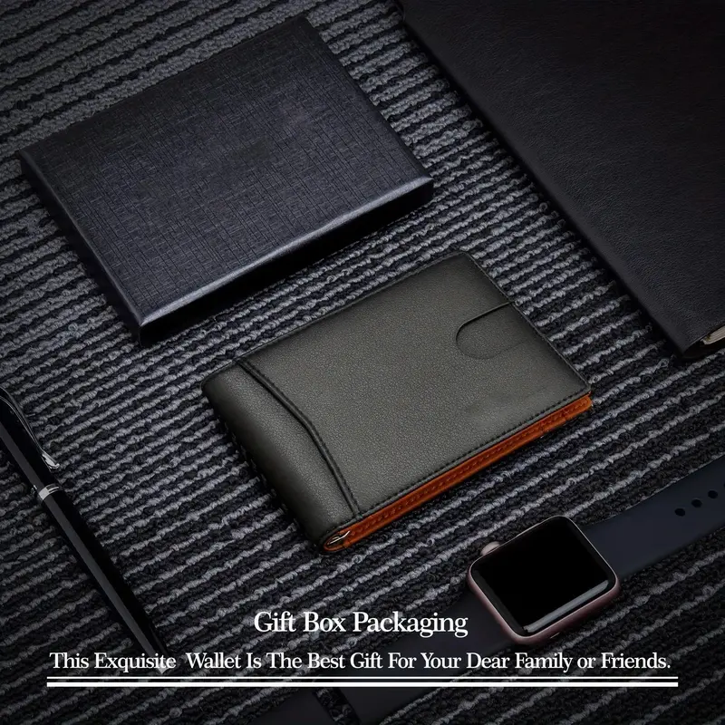 Genuine Leather Slim Wallet for Men with RFID Blocking and Money Clip 4