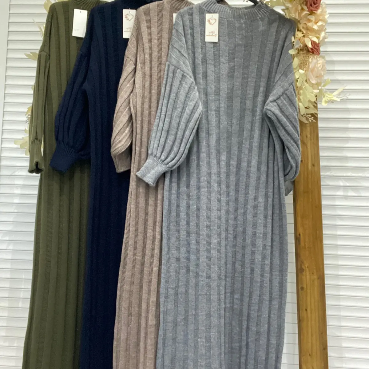 Women's Chunky Knit Maxi Balloon Sleeve Jumper Dress for Casual Wear - Womenswear
