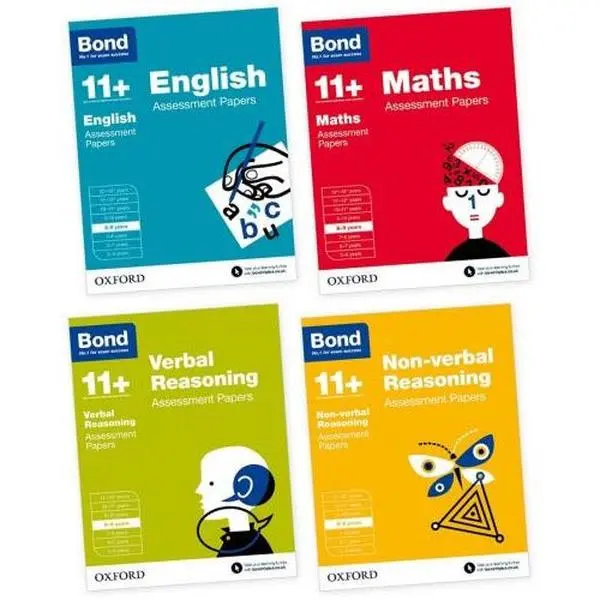 Bond 11 Plus Assessment Papers English Maths Verbal And Non Verbal For Ages 8-9 Years 4 Books Collection Set 0