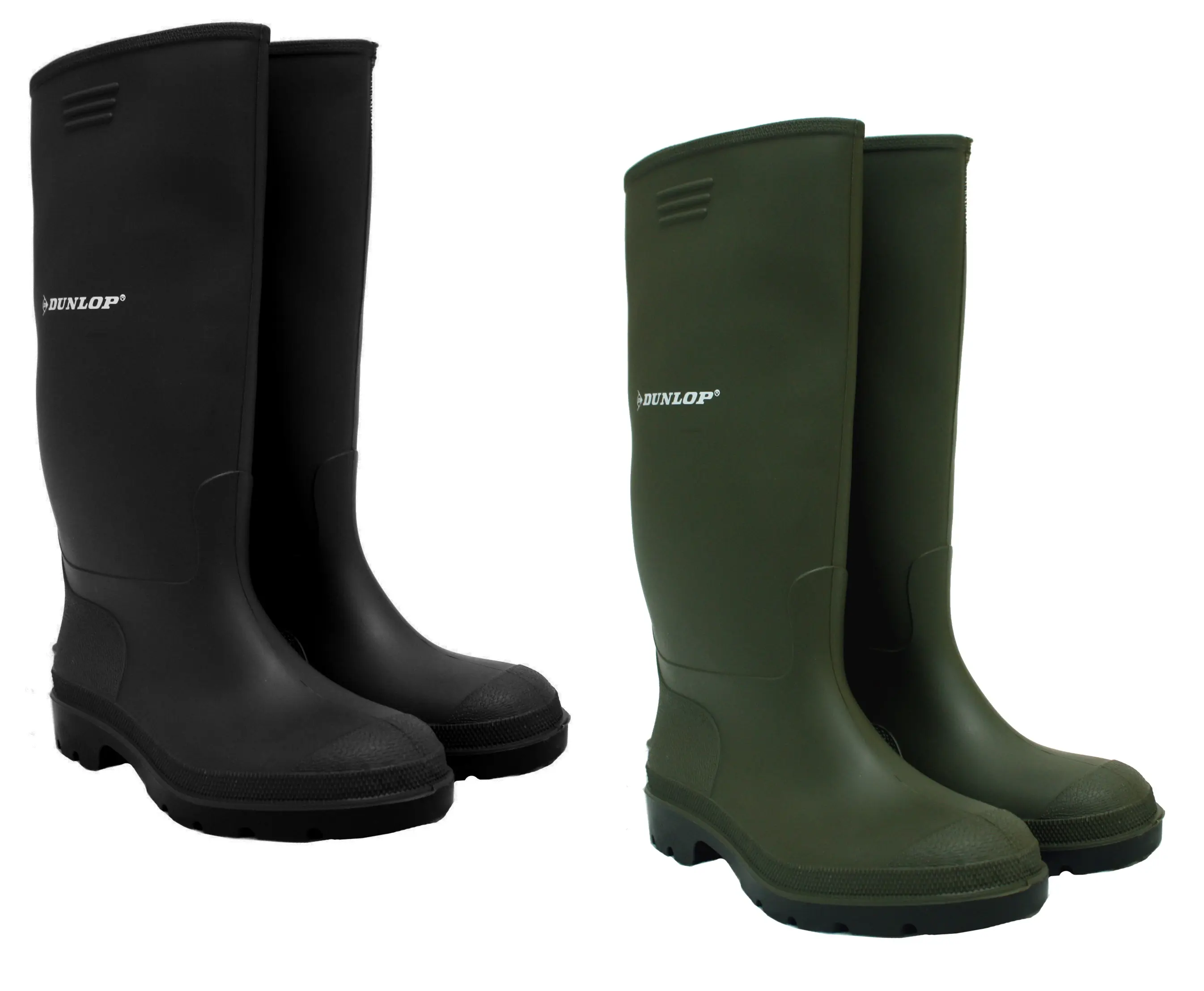 Womens Dunlop Pricemastor wellies Black and Green Boots