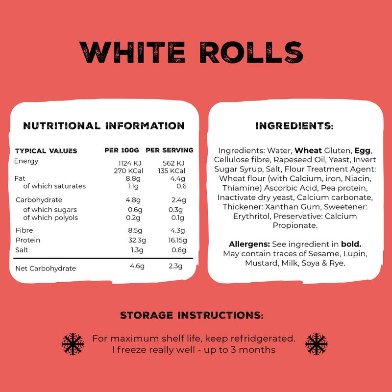 White Soft Bread Rolls x 4 3