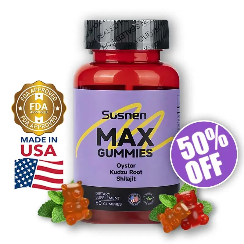 MAX Gummies - Oyster ,Kudzu Rootand Shilajit - Dietary Supplement with Oyster ,Kudzu Rootand Shilajit  - 60 Gummies - Made in the USA - FDA & GMP Certified