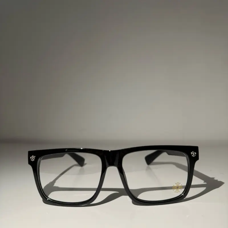 Chrome Hearts Styled Retro Square Frame Blue Light Glasses for Men and Women