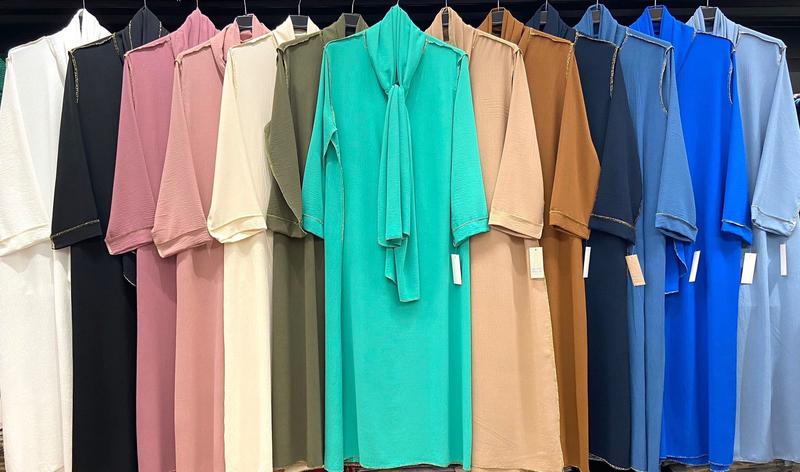 Product Introduction of Women's Fashion Abaya Dress Modern Plain Cotton One-Size 3