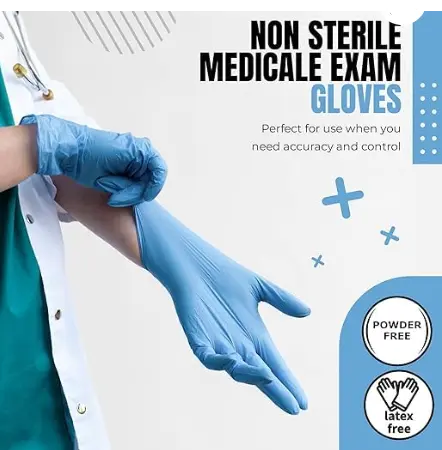Professional Nitrile Powder Free Multi-Purpose Gloves, Disposable, Extra Strong - Box of 100 - Blue - Medium Cleaning 2