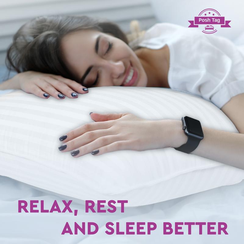 Extra Filled  Hotel Quality Stripe Pillows Pack of 2 & 4 Same Day Shipping Luxury Pillows UPTO 51% discount 3