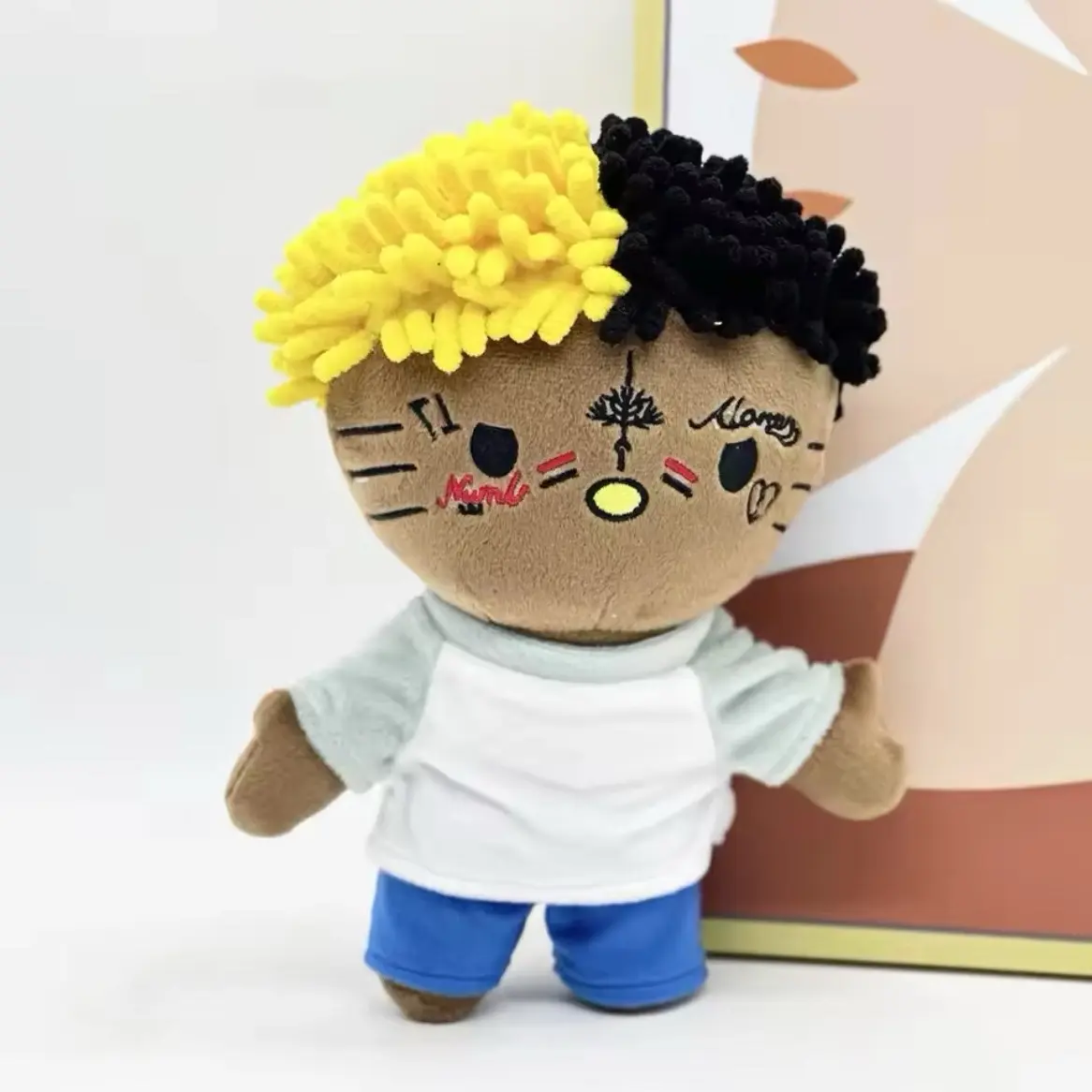 Hello Kitty xxxtentacion Yellow Black Hair Plush Doll Figure Stuffed Toys for Kids