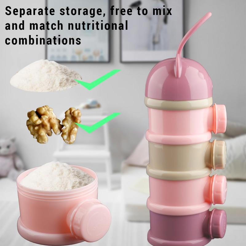 Portable Baby Milk Powder Dispenser with 4 Layers Formula Storage Container - 270ml per Layer 1