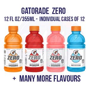 Gatorade Thirst Quencher Zero 12 fl oz/355ml – Pack of 12 Sports Drink Energy Beverage Fruit  Tangy