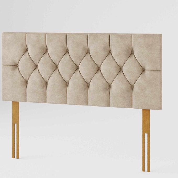 Luxury Designs Divan Bed Headboard Elegant Chesterfield Plush Velvet 24" Height Padded Lined Headboard - All Colors and Sizes 3