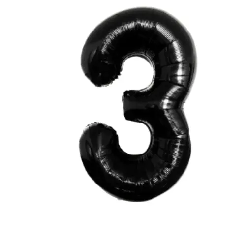 40" inch Black Foil Number Balloons. Helium Happy Birthday Anniversary Balloon.Number Age Balloon. Pack Decor premium  balloons 4
