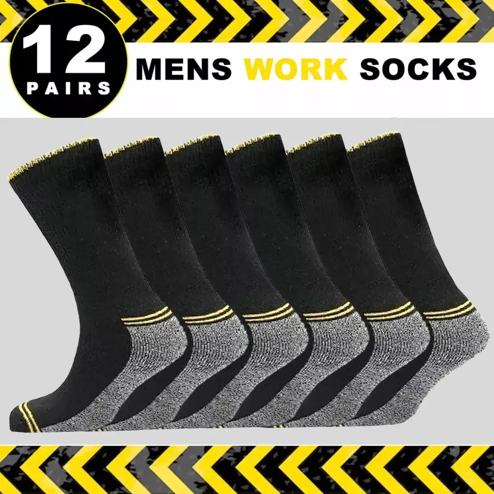 Gentle Soft Grip Men's Diabetic Work Socks UK-6-11 - Non Elastic - Heavy Duty - 3,6,12 Pairs Menswear