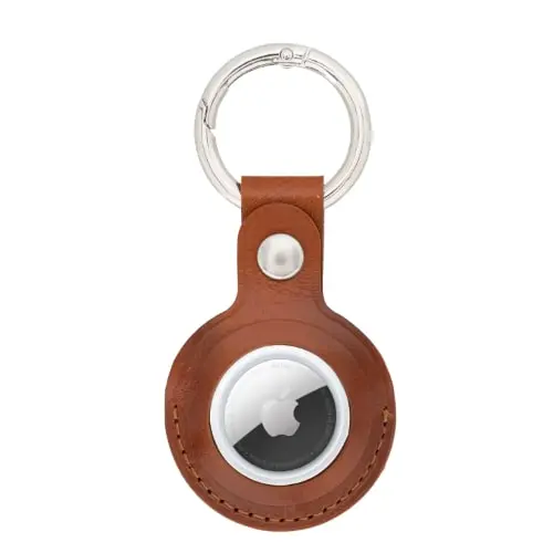 Leather Apple AirTag Case Key Ring