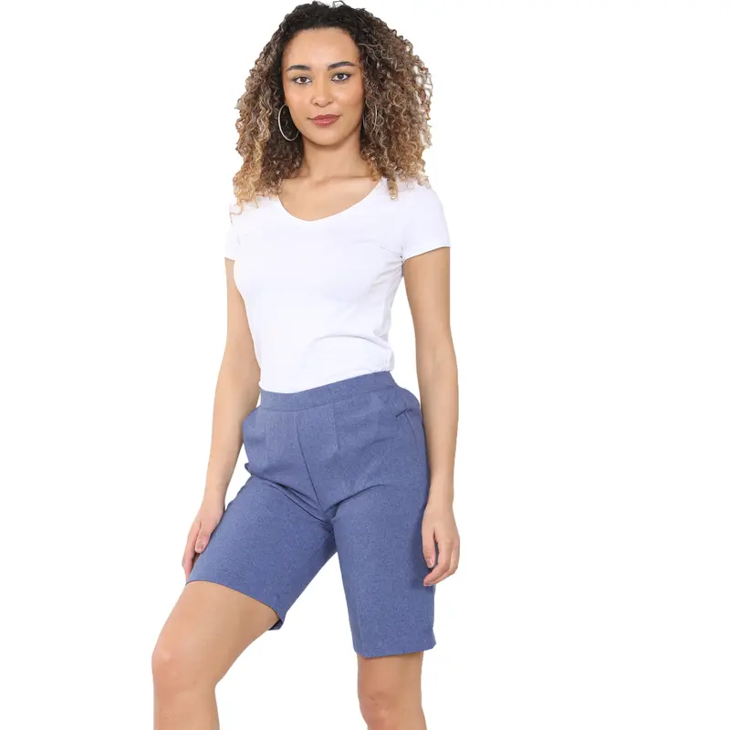 Womens Shorts Ladies Half Elasticated Waist Plain Capri Cropped Stretch Short Length Summer Joggers Running Gym Sports Pool Beach Holidays Pants Causal Lounge Wear Bottoms Size 10 to 24 Comfort Basic Straight Trouser Minimalist Womenswear 1