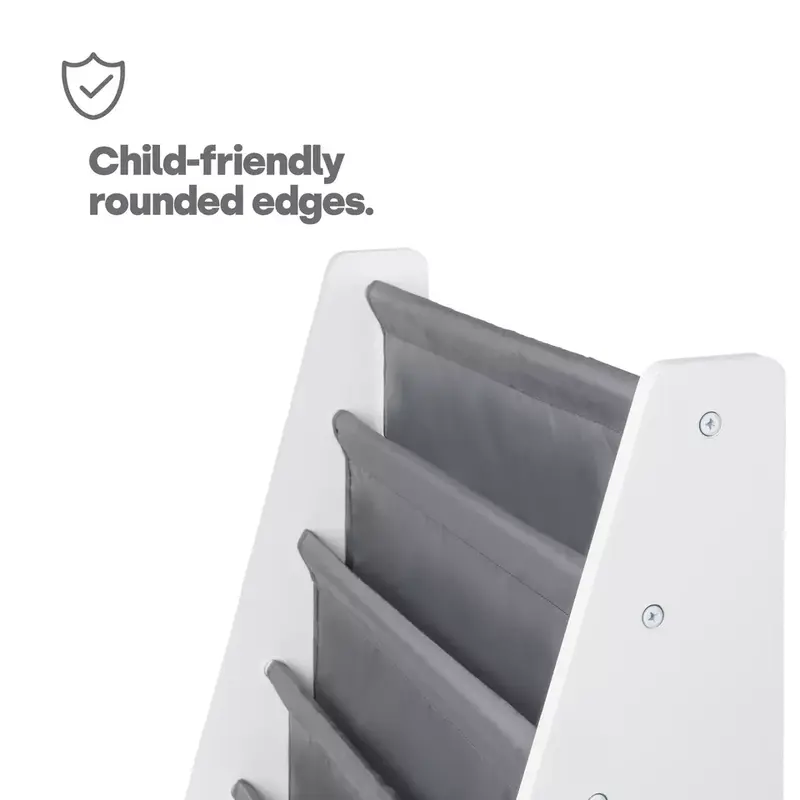 AVENZERS Children Kids Book Shelf Sling Storage Rack Organizer Bookcase Bookshelf Wooden Easy-to-Reach Storage for Books, Kids Book Rack Storage Bookshelf with Deep Sleeves 5