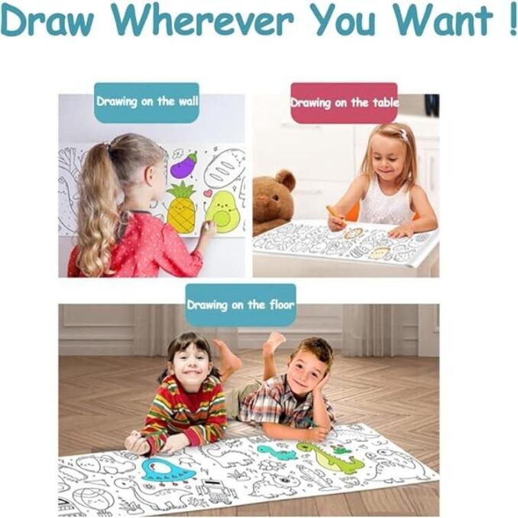 Drawing Paper Roll for Children, 3M Colouring Roll for Kids, Children's Drawing 3