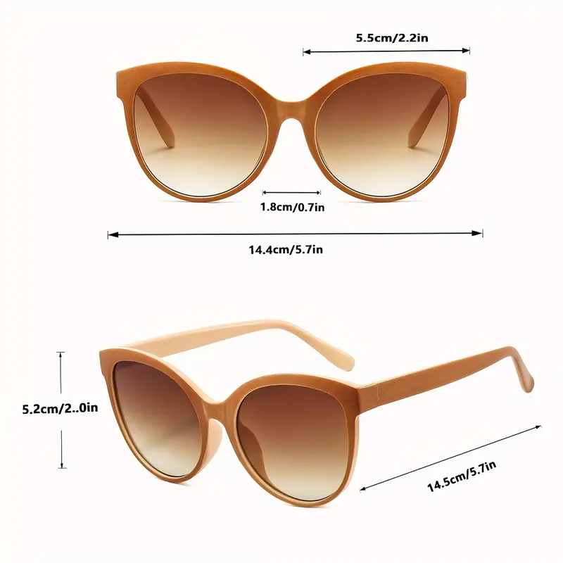 Cat's Eye Women's Fashion Glasses Outdoor Driving Sunshade Large Frame Glasses Y2K Luxury Holiday Dressing Accessories Glasses 6