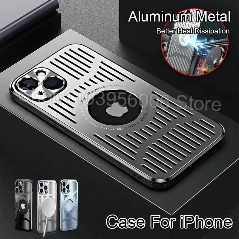 Aluminum Cooling Phone Case for iPhone 16/15/14/13/12 Pro Max 0