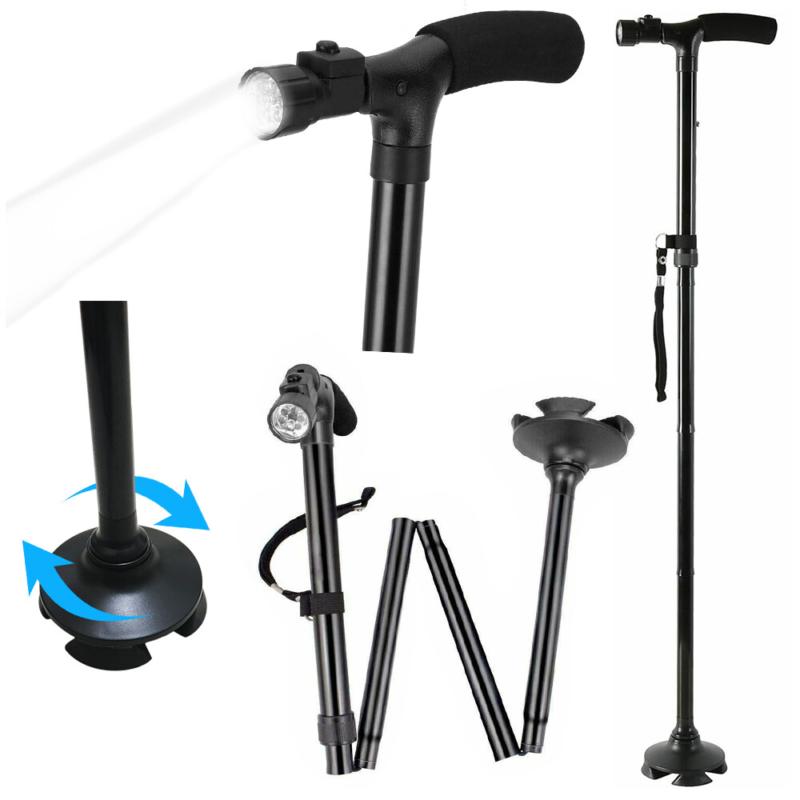 Retractable Adjustable Walking Cane Stick Lightweight Folding Hiking Travel Cane 6