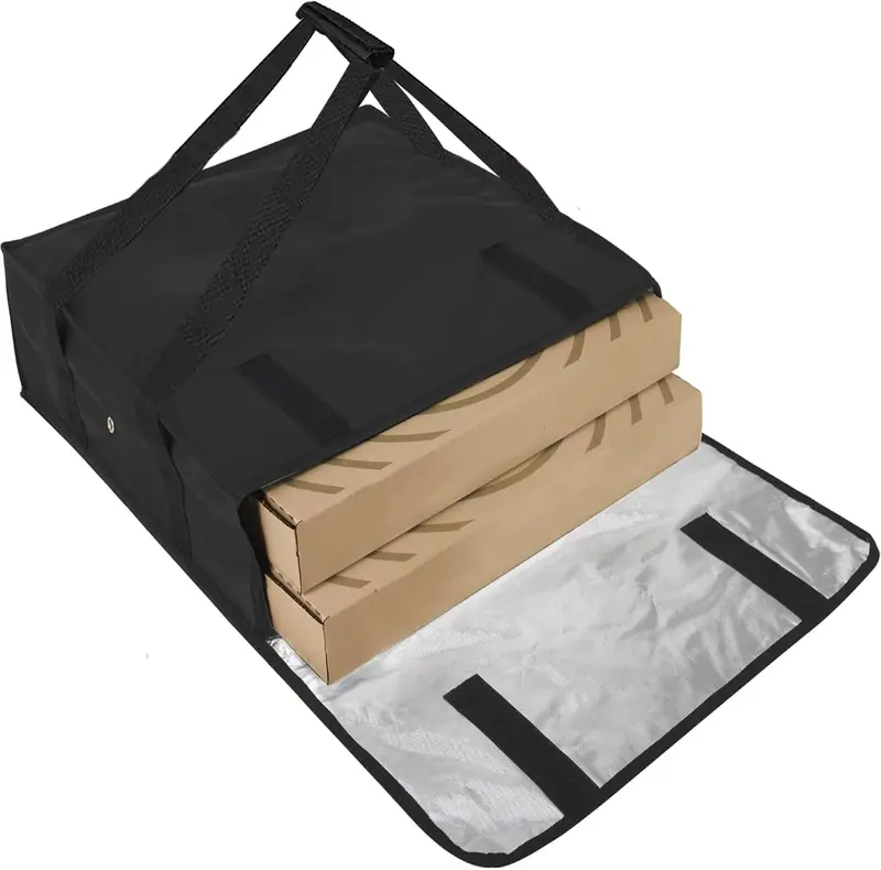 Pizza Carrier Insulated Bags Large for Deliveries, Insulated Pizza Carrier Delivery Bag 20x20 Food Bag for Personal and Professional Use (Black) 0