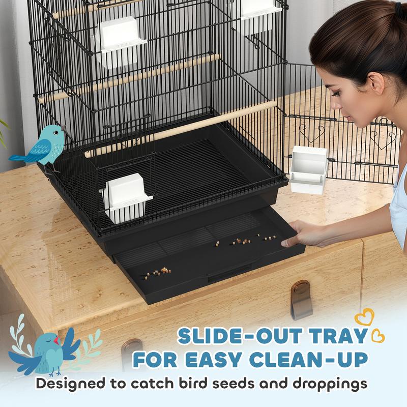 PawHut Bird Cage Budgie Cage with Slide Tray Handle for Finch Canary 2