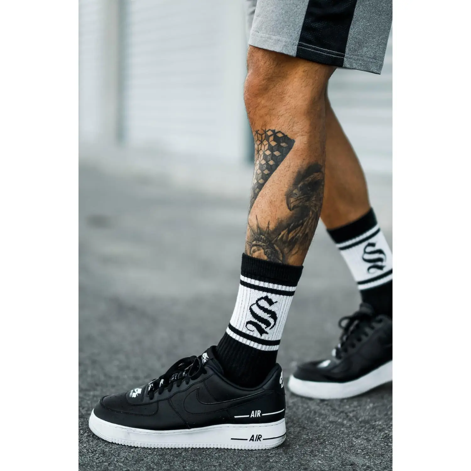 Stripe Logo Socks (2 Pack) - Black