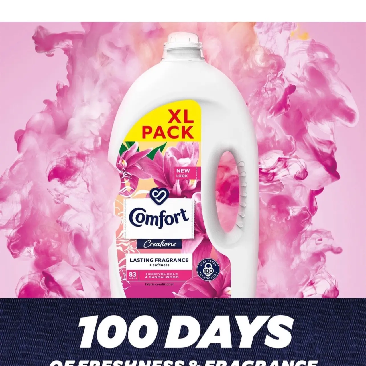 Comfort Creation Concentrated Fabric Conditioner with 100 Days of Long-Lasting Fragrance and Softness Intense Liquid Fabric Softener 83 Washes, 2.49L