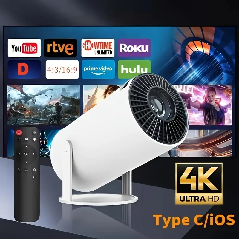 Sharp Display, Ultra-Portable 4K Mini Projector - Smart WiFi & Wireless, Adjustable Screen, 180° Rotation, USB Powered - For Movie Nights & Gaming - Perfect for Home Entertainment & Travel 6