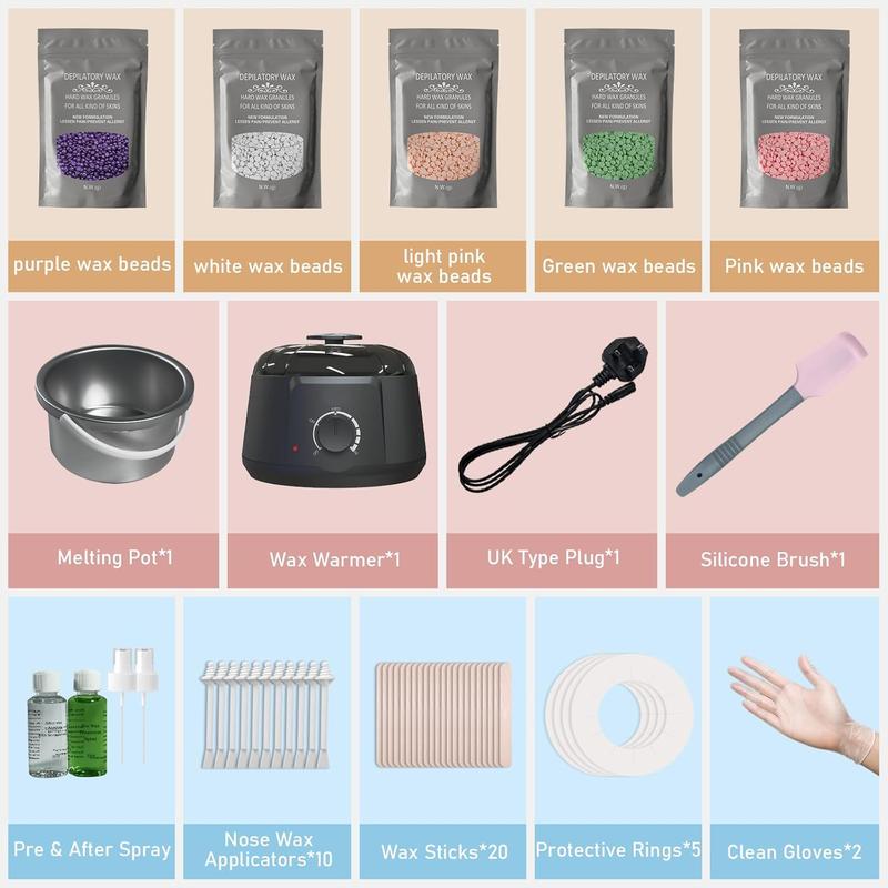 Product Introduction of Waxing Kit for Hair Removal - Professional Wax Pot with 5 Packs of Wax Beads and 20 Applicator Sticks Body Care Comfort 7