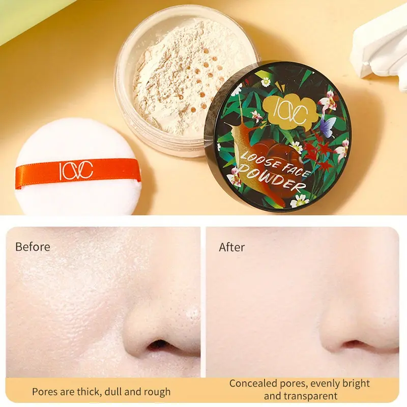 IAC Loose Face Powder - Lightweight, Matte Finish, Waterproof & Sweat-Resistant, Controls Oil, Minimizes Pores, All Skin Types, Plant-Based Squalane, Light Beige, Natural & Contoured Makeup Looks Create Natural Nude Makeup 3