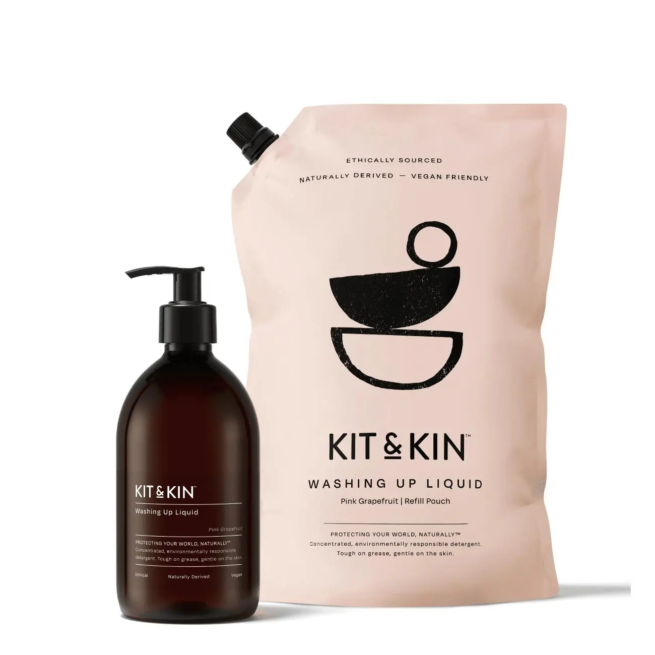 Kit & Kin eco washing up liquid - pink grapefruit