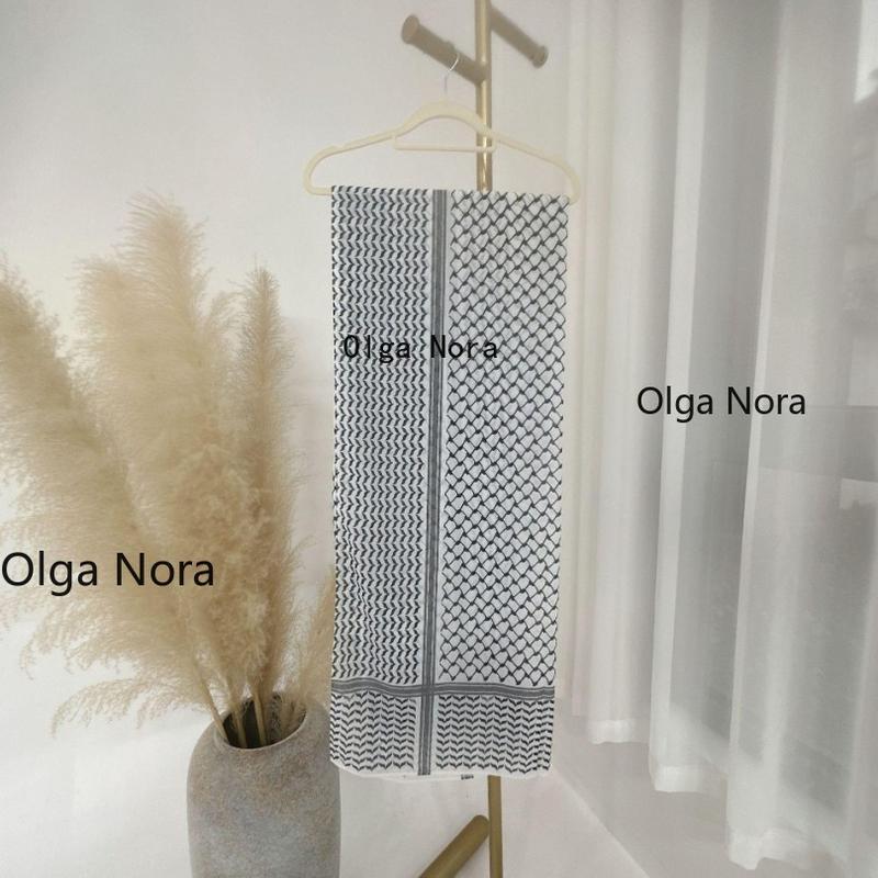 Olga Nora ON1180ON Chic Islamic Chiffon Hijab with Lattice Design square  hijab 5