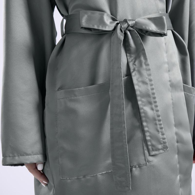 OHS Satin Dressing Gown Womens Soft Luxury Full-Length Robe 1