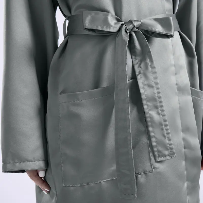 OHS Satin Dressing Gown Womens Soft Luxury Full-Length Robe 1