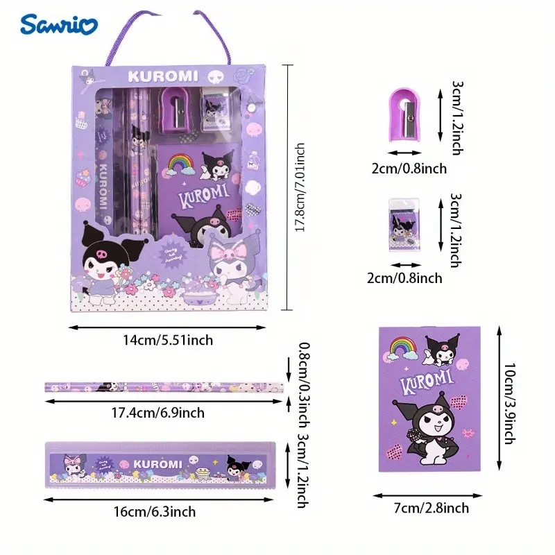 Sanrio Hello Kitty and Kuromi Stationery Set, PVC Desktop Organizer, School Supplies Gift Box, Birthday, Christmas, New Year Gifts, Office Supplies, Educational Materials, Student Prizes 3