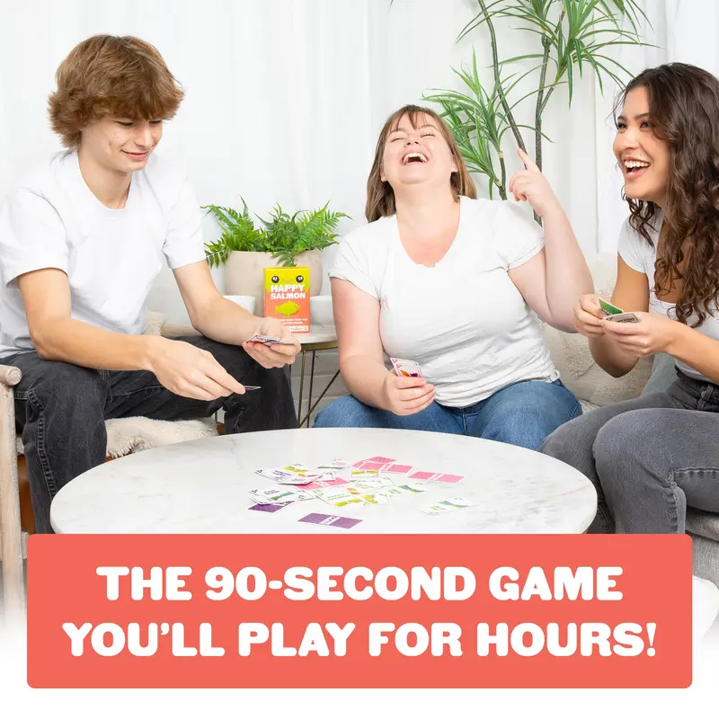 Happy Salmon by Exploding Kittens - 3-8 Players - Ages 6+ - 90 Second Rounds - Easy to Learn Quick Matching Card Game - Party Game, Family Game Night, Kid and Adult Card Game 2