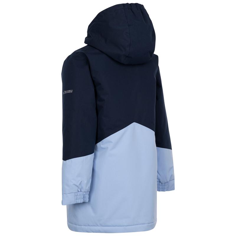 Trespass Kids Waterproof Jacket Oleta - Raincoat For Kids with Removable Hood, Windproof Padded Jacket with Taped Seams, Two Tone Girls Rain Coat with Pockets 1