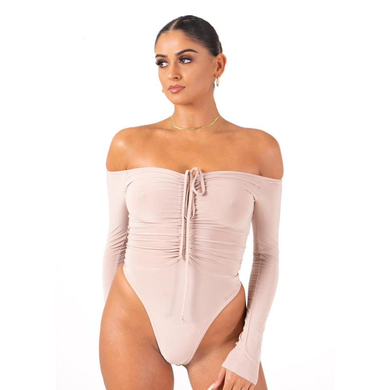 Sand Slinky Channel Front Bardot Bodysuit 0