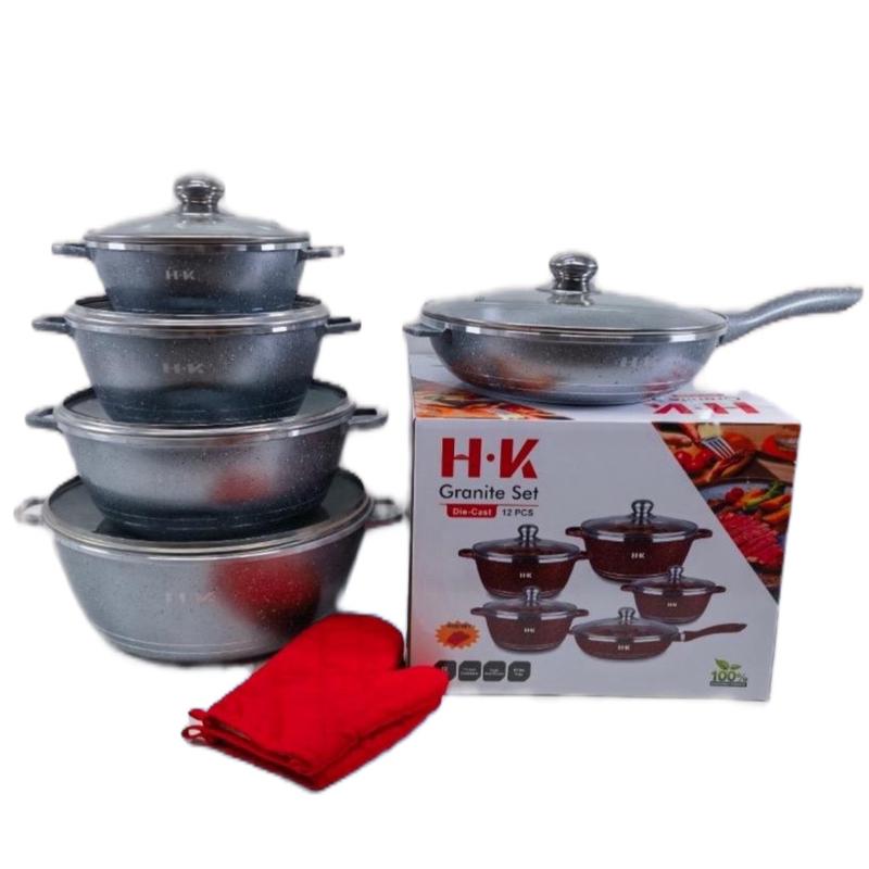 12 PCS Die-Cast Granite NON-STICK Cookware Set. 9 DIFFERENT COLOURS AVAILABLE! 2