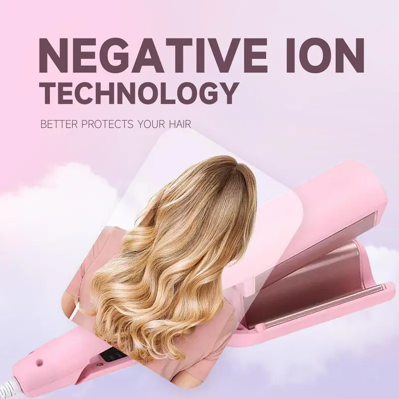 French Wave Curling Iron, Egg-Roll Hairstyle Water Ripple V-Shaped, 4 Gears Temperature Fast Heating Ceramic Barrel, 32mm Mermaid Wave Wand for Long or Short Hair 6