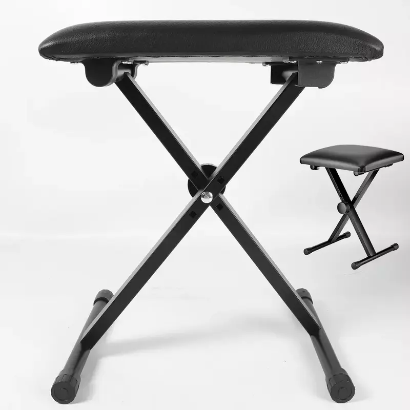 STOOL CHAIR BENCH BLACK PADDED SEAT CUSHION ADJUSTABLE HEIGHT] 0