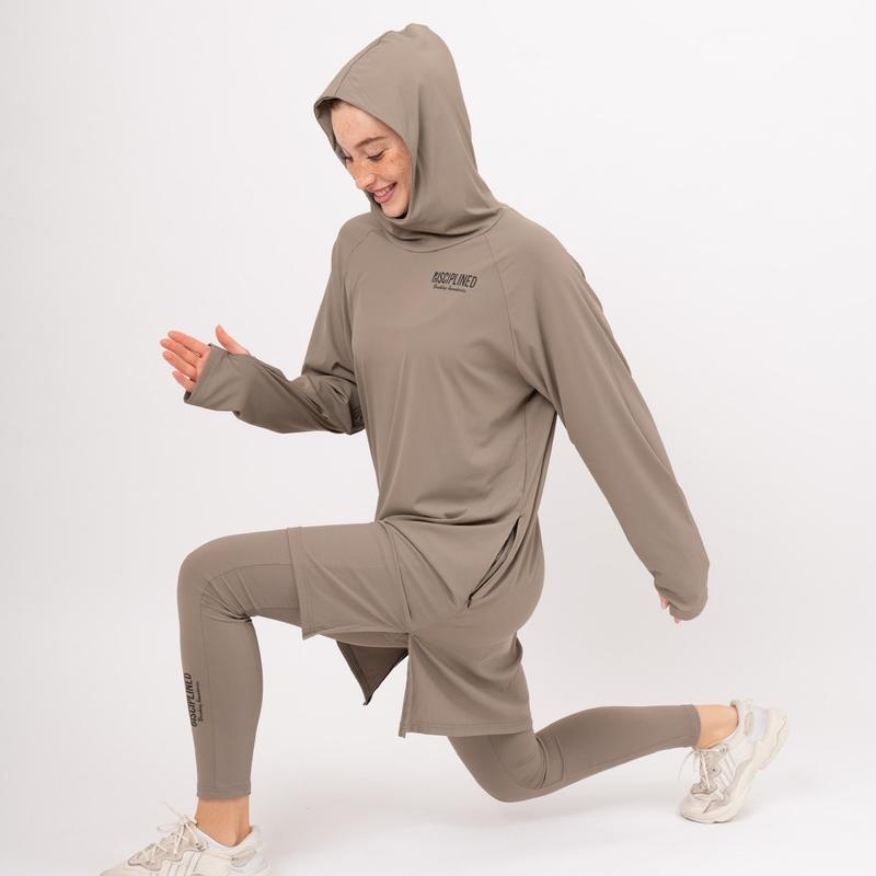 Stone Olive - Modest Activewear Hoodie 0