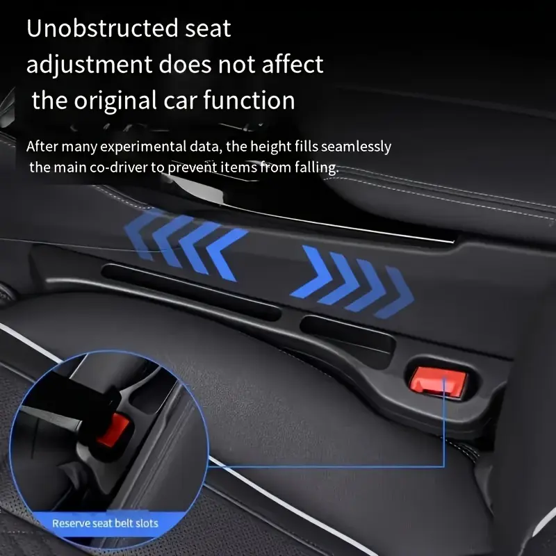 2-Pack Universal Car Seat Gap Organizer with Dual Slots - Anti-Spill PC Material for Keys, Phone Storage - Easy Plug-In Design 1